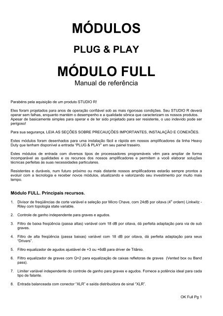Manual módulo Full - Studio R