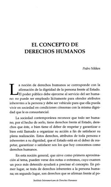 Nikken, Pedro. “El concepto de derechos humanos”