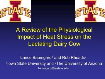 Effects of Heat Stress on Lactating Dairy Cattle - Iowa State ...