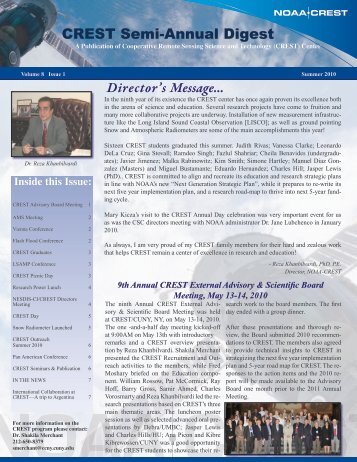 CREST Summer 2010 Newsletter - STAR - NOAA
