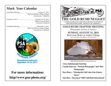 August 2011 Nugget.pdf - PSA Gold Rush Chapter