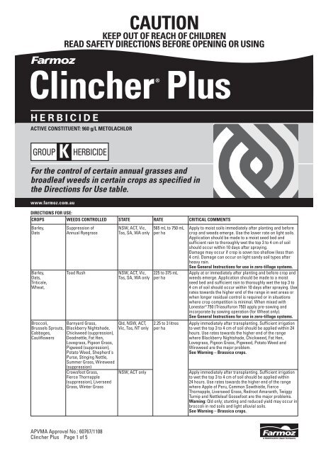 Clincher Plus pmanual - Farmoz