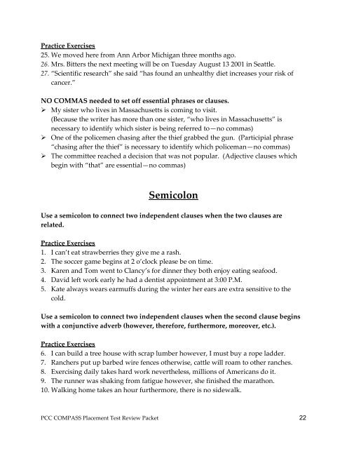 COMPASS Placement Test Review Packet - Portland Community ...