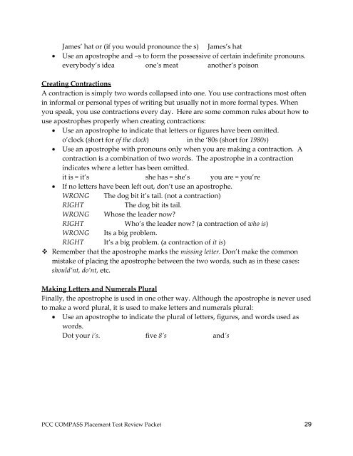 COMPASS Placement Test Review Packet - Portland Community ...