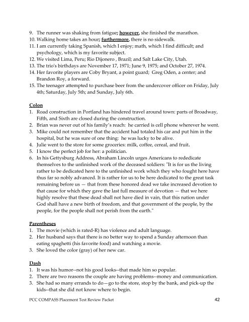 COMPASS Placement Test Review Packet - Portland Community ...