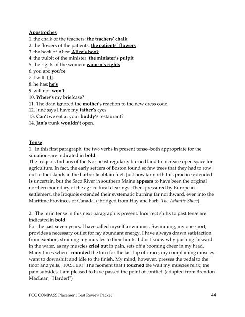 COMPASS Placement Test Review Packet - Portland Community ...