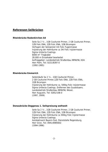 Referenzen Seilbrücken - Hans Tiefenbach GmbH