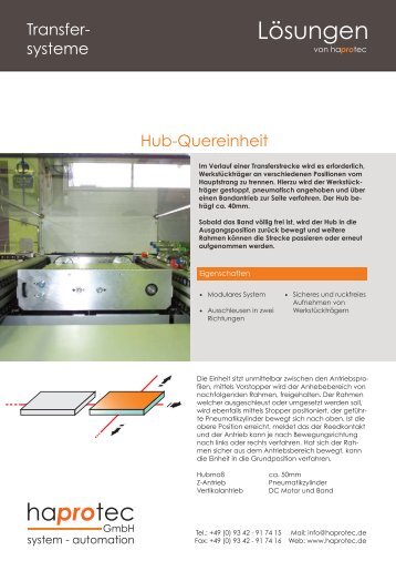 Hub-Quereinheit - haprotec GmbH