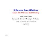 Difference Bound Matrices - Software Modeling and Verification