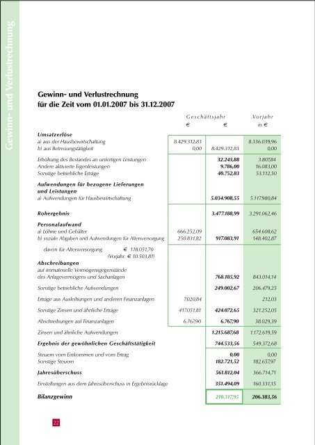 Geschäftsbericht 2007 - Hardtwaldsiedlung Karlsruhe ...