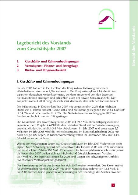 Geschäftsbericht 2007 - Hardtwaldsiedlung Karlsruhe ...