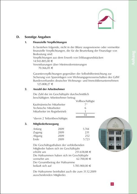 Geschäftsbericht 2009 - Hardtwaldsiedlung Karlsruhe ...