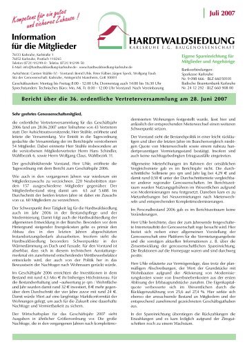 Mitgliederinformation Juli 2007  - Hardtwaldsiedlung Karlsruhe ...