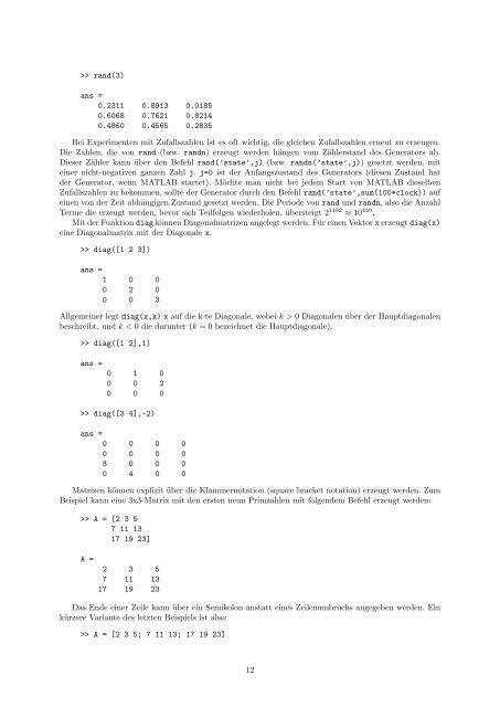 MATLAB - Eine Einführung - TUM