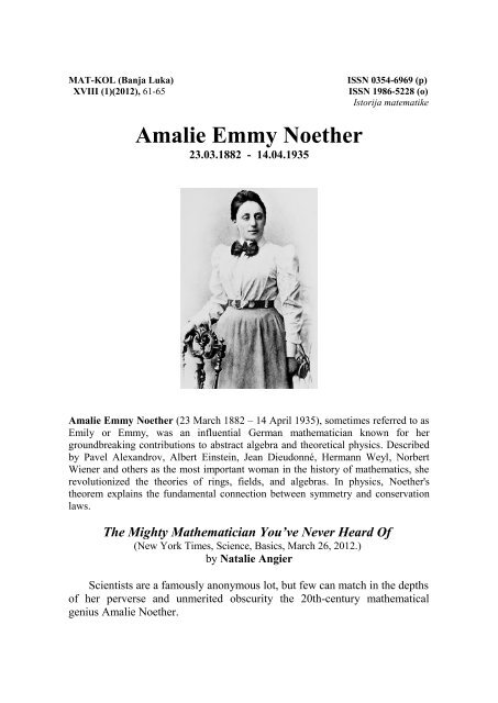 Amalie Emmy Noether