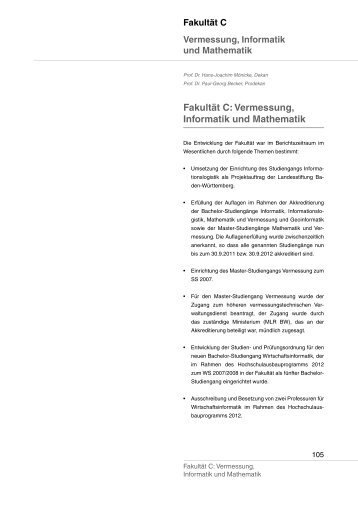 Fakultät C: Vermessung, Informatik und Mathematik - HFT Stuttgart