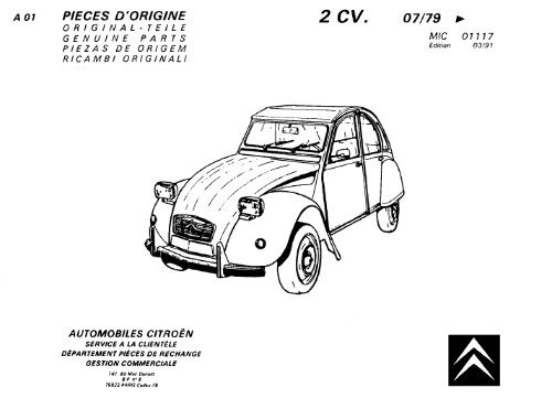 2cv pieces parts catalogue onderdelenboek. - Le Patron