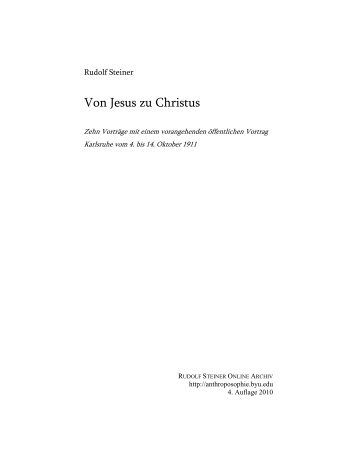 Von Jesus zu Christus - Rudolf Steiner Online Archiv