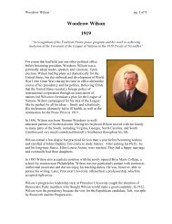 Woodrow Wilson 1919 - The Nobel Peace Laureate Project
