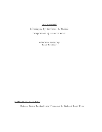 "The Stunt Man" - Final Shooting Script - Daily Script