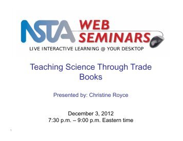 Teaching Science Through Trade Books - NSTA Learning Center ...