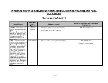 internal revenue service national grievance ... - NTEU Chapter 48