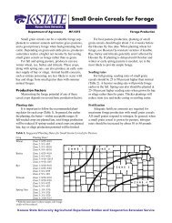 MF1072 Small Grain Cereals for Forage - K-State Research and ...