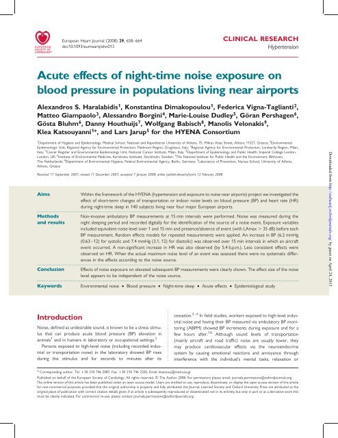 Acute effects of night-time noise exposure on blood pressure in ...
