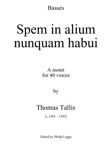 Spem in alium nunquam habui - Choral Public Domain Library