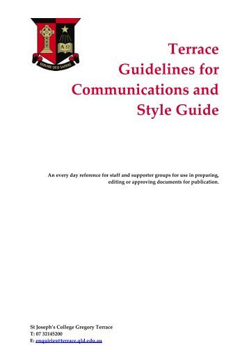 Terrace Guidelines for Communications and Style ... - Gregory Terrace