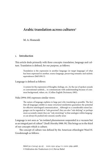 Arabic translation across cultures