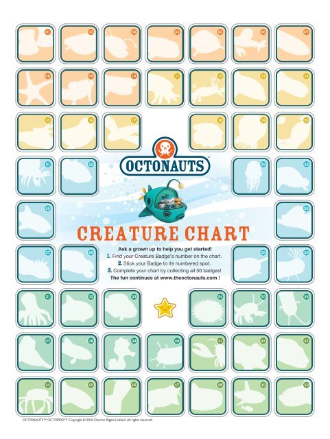 Octonauts Creature Chart 2