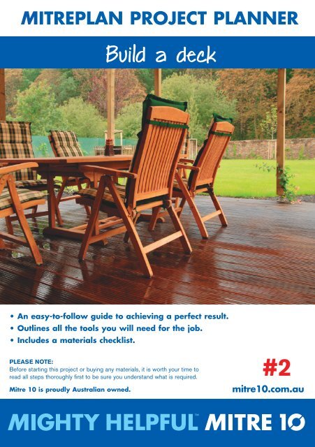 Build a deck deck Johnson Rielly Mitre 10