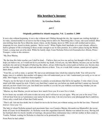 His brother's keeper - Direct Article