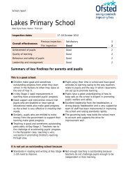 401195 Lakes Primary School - Published Inspection Report[1