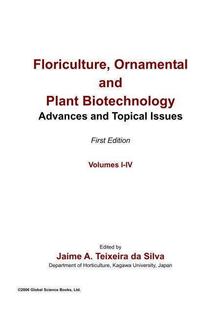 Floriculture, Ornamental and Plant Biotechnology - Global Science ...