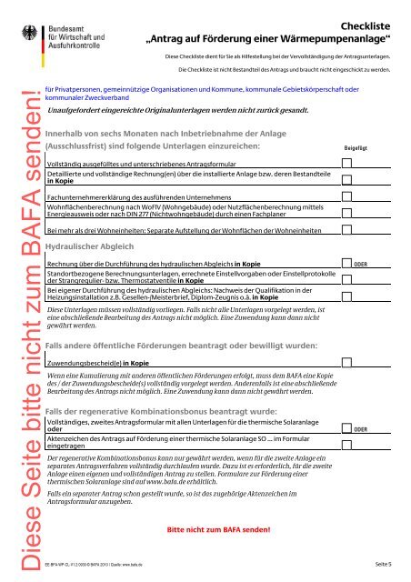 Antrag Forderung Warmepumpe