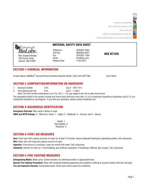 Neb Restriction Enzyme Buffer Chart