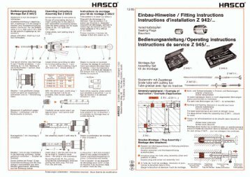 Einbau-Hinweise / Fitting instructions lnstructions d ... - Hasco