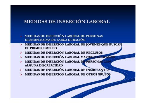 MEDIDAS DE INSERCIÓN LABORAL