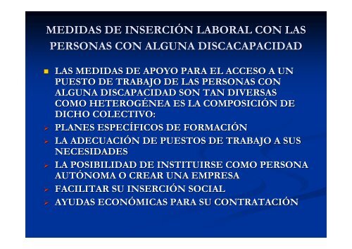 MEDIDAS DE INSERCIÓN LABORAL