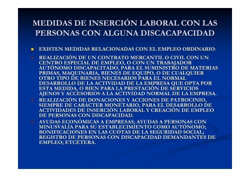 MEDIDAS DE INSERCIÓN LABORAL