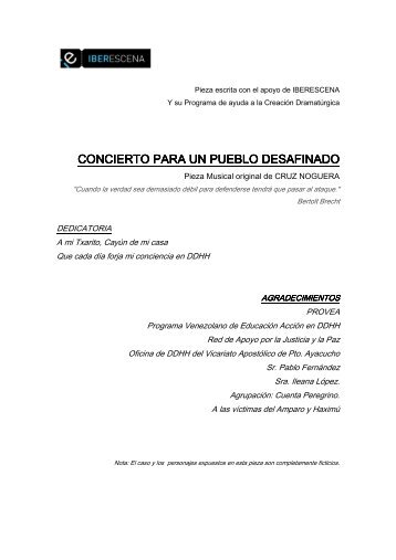 CONCIERTO PARA UN PUEBLO DESAFINADO - Iberescena