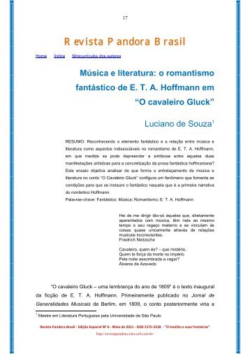 O Cavaleiro Gluck - revista pandora brasil