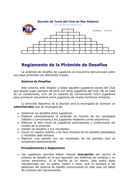 Reglamento de la Pirámide de Desafíos) - Telefonica.net