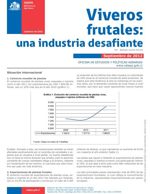 Viveros frutales: una industria desafiante - Odepa