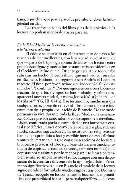 Historia de la lectura en el mundo occidental - Teoría y Análisis ...