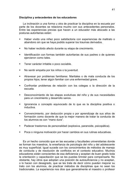 Los problemas de conducta en la escuela - Ministerio de Educación