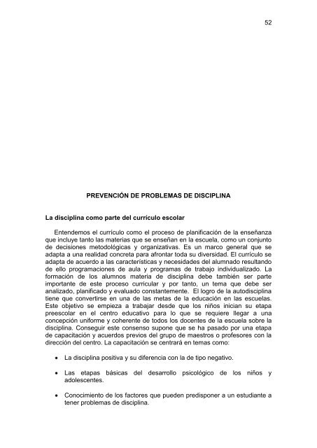 Los problemas de conducta en la escuela - Ministerio de Educación