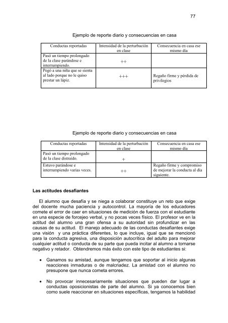 Los problemas de conducta en la escuela - Ministerio de Educación